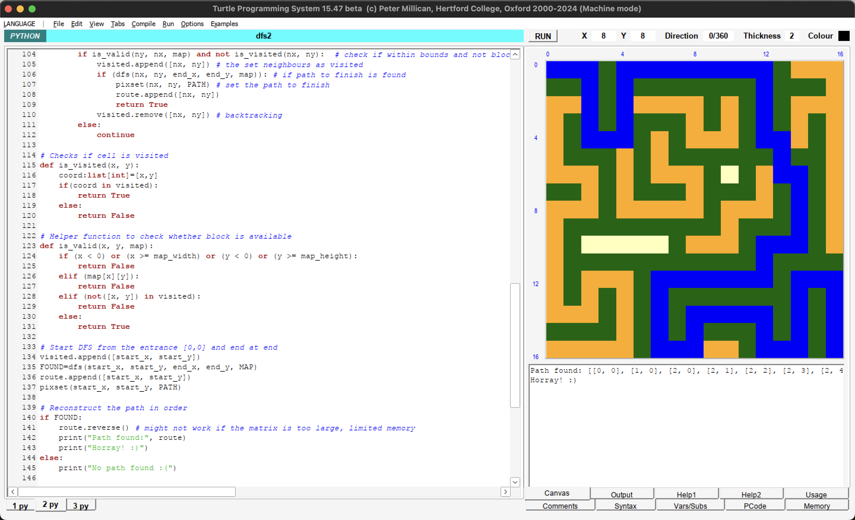 Solved 16 by 16 maze